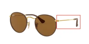 Patillas originales Ray-Ban RB3475Q Round Craft, color 9041 · Leather marrón