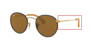 Patillas originales Ray-Ban RB3475Q Round Craft, color 9194 · Azul jeans sobre arista