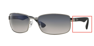Patillas originales Ray-Ban RB3478, color 004 · Gunmetal