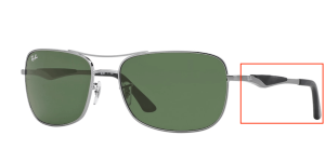 Patillas originales Ray-Ban RB3515, color 004 · Gunmetal