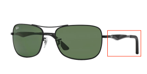 Patillas originales Ray-Ban RB3515, color 006 · Negro mate