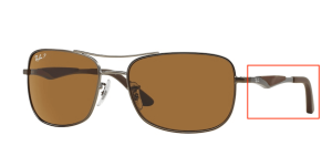 Patillas originales Ray-Ban RB3515, color 029 · Mate gunmetal