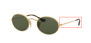 Patillas originales Ray-Ban RB3547N Oval, color 001 · Oro