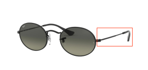 Patillas originales Ray-Ban RB3547N Oval, color 002 · Negro