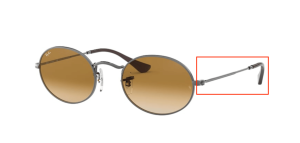 Patillas originales Ray-Ban RB3547N Oval, color 004 · Gunmetal
