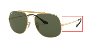 Patillas originales Ray-Ban RB3561 The General, color 001 · Oro