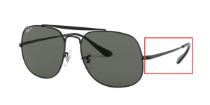 Patillas originales Ray-Ban RB3561 The General, color 002 · Negro