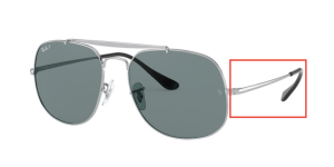 Patillas originales Ray-Ban RB3561 The General, color 003 · Plata