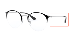 Patillas originales Ray-Ban RB3578V Vista, color 2861 · Superior negro sobre plata