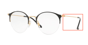 Patillas originales Ray-Ban RB3578V Vista, color 2890 · Oro superior sobre negro