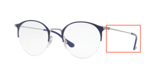Patillas originales Ray-Ban RB3578V Vista, color 2906 · Gunmetal/azul brillo