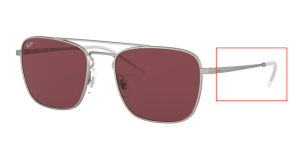 Patillas originales Ray-Ban RB3588, color 9116 · Rubber plata