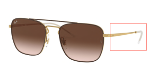 Patillas originales Ray-Ban RB3588, color 9055 · Oro superior sobre marrón