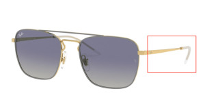 Patillas originales Ray-Ban RB3588, color 9063 · Oro superior sobre gris claro