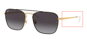 Patillas originales Ray-Ban RB3588, color 9054 · Oro sobre superior negro