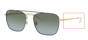 Patillas originales Ray-Ban RB3588, color 9062 · Oro superior sobre azul
