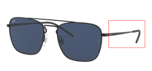 Patillas originales Ray-Ban RB3588, color 9014 · Negro rubber