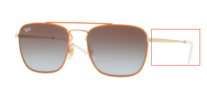 Patillas originales Ray-Ban RB3588, color 9061 · Oro superior sobre naranja