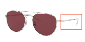Patillas originales Ray-Ban RB3589, color 9116 · Rubber plata