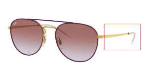 Patillas originales Ray-Ban RB3589, color 9059 · Oro superior sobre violeta