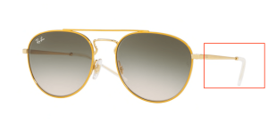Patillas originales Ray-Ban RB3589, color 9058 · Oro superior sobre amarillo