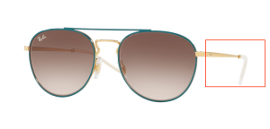 Patillas originales Ray-Ban RB3589, color 9056 · Oro superior sobre verde