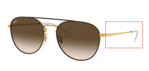 Patillas originales Ray-Ban RB3589, color 9055 · Oro superior sobre marrón