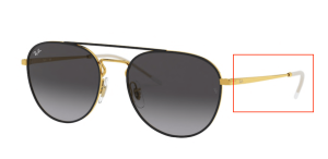 Patillas originales Ray-Ban RB3589, color 9054 · Oro sobre superior negro