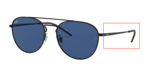 Patillas originales Ray-Ban RB3589, color 9014 · Negro rubber