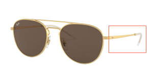 Patillas originales Ray-Ban RB3589, color 9013 · Rubber oro