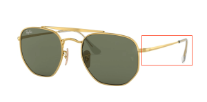 Patillas originales Ray-Ban RB3648 The Marshal, color 001 · Oro