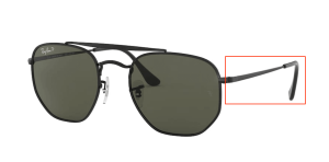 Patillas originales Ray-Ban RB3648 The Marshal, color 002 · Negro