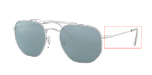 Patillas originales Ray-Ban RB3648 The Marshal, color 003 · Plata