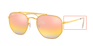 Patillas originales Ray-Ban RB3648 The Marshal, color 9001 · Claro bronce
