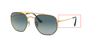 Patillas originales Ray-Ban RB3648 The Marshal, color 9102 · Habana