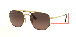 Patillas originales Ray-Ban RB3648 The Marshal, color 9104 · Habana