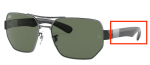 Patillas originales Ray-Ban RB3672, color 004 · Gunmetal