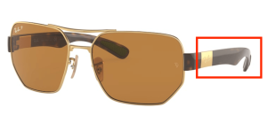 Patillas originales Ray-Ban RB3672, color 001 · Arista