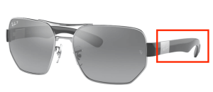 Patillas originales Ray-Ban RB3672, color 003 · Plata