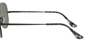 Patillas originales Ray-Ban RB3689 Aviator Metal II, color 9148 · Negro