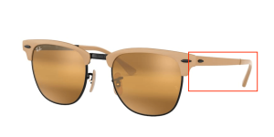 Patillas originales Ray-Ban RB3716 Clubmaster Metal, color 9157 · Negro sobre superior mate beige