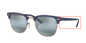 Patillas originales Ray-Ban RB3716 Clubmaster Metal, color 9160 · Mate azul oscuro sobre cobre