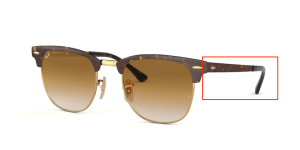 Patillas originales Ray-Ban RB3716 Clubmaster Metal, color 9008 · Oro superior habana
