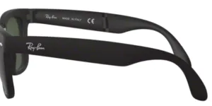 Patillas originales Ray-Ban RB4105 Folding Wayfarer, color 601S · Negro mate