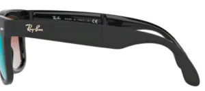 Patillas originales Ray-Ban RB4105 Folding Wayfarer, color 6069 · Negro mate