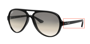 Patillas originales Ray-Ban RB4125 Cats, color 601 · Negro