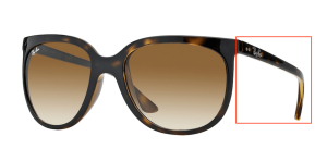 Patillas originales Ray-Ban RB4126 Cats, color 710 · Habana claro