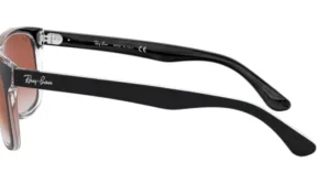 Patillas originales Ray-Ban RB4181, color 6039 · Superior negro sobre transparente