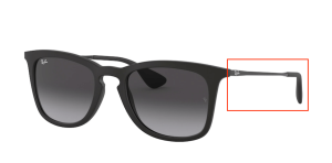 Patillas originales Ray-Ban RB4221, color 622 · Rubber negro
