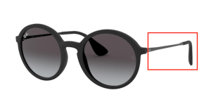 Patillas originales Ray-Ban RB4222, color 622 · Rubber negro